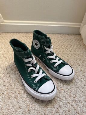 Converse Kids High Top Sneakers Green and White